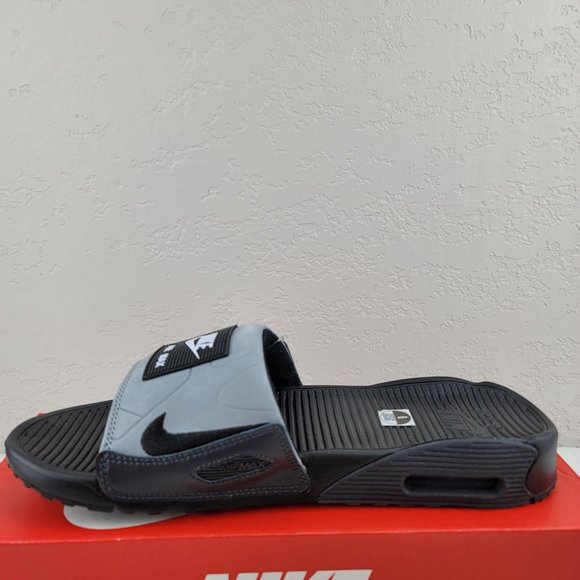 Nike Air Max 90 Slide Black Smoke Grey Sandal Men - Picture 4 of 11